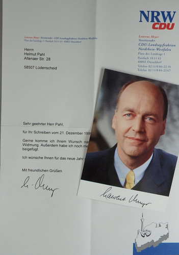 Autografo politico tedesco cdu - autografo,